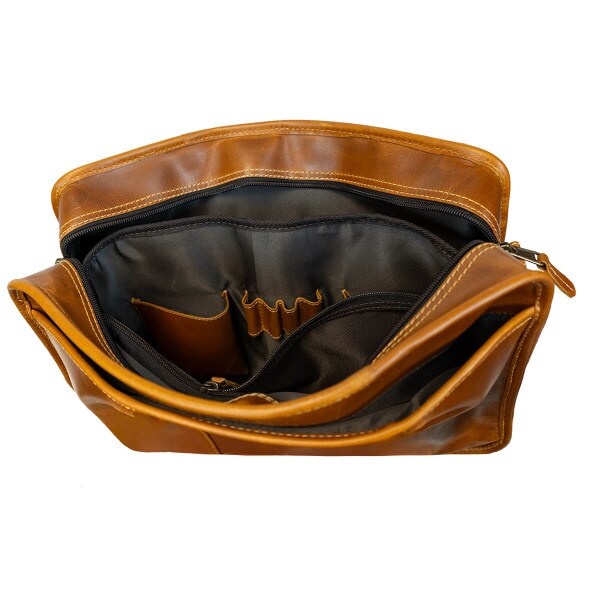 U-State Leather Brief Case Tan With Pockets